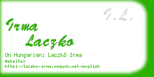 irma laczko business card